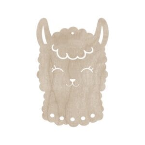 Drewniana alpaka 20 cm jako baza ze sklejki do makramy i dekoracji ściennych z wycięciem laserowym.