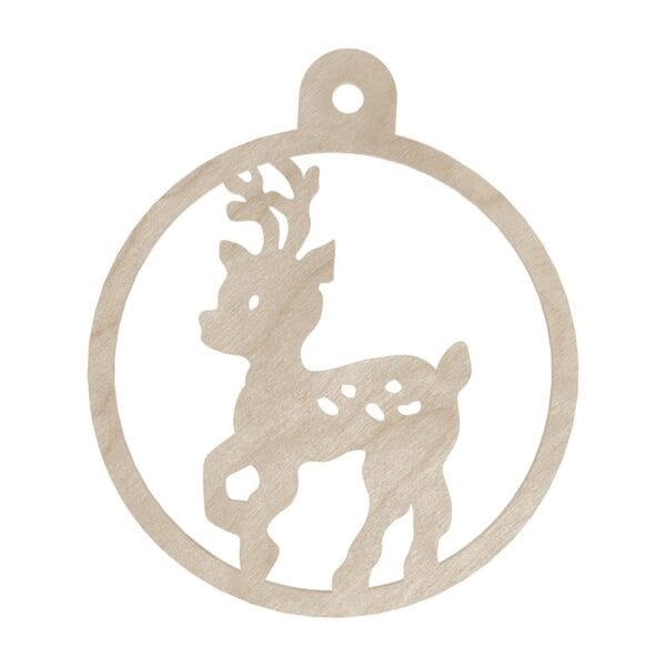 Drewniana Bombka Renifer Rudolf 11,5 cm Dekoracja Świąteczna DIY ze Sklejki Drewniana bombka Renifer Rudolf o wymiarach 11,5 cm ze sklejki, idealna dekoracja świąteczna DIY.