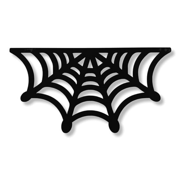 Drewniana Dekoracja Ścienna Pół Pajęczyna Czarna Halloween HDF Laserowo Cięta Czarna, laserowo cięta drewniana dekoracja ścienna z płyty HDF w kształcie pół-pajęczyny na Halloween.