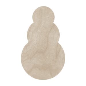 Drewniana kształtka bałwan DIY o wysokości 15 cm, wykonana ze sklejki metodą cięcia laserowego.