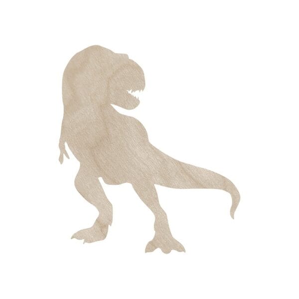 Drewniana Kształtka Tyranozaur T REX 15 cm do Rękodzieła Drewniana kształtka Tyranozaur T-REX 15 cm ze sklejki do rękodzieła o naturalnej barwie.