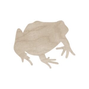 Drewniana kształtka żaba ropucha 15 cm laserowo cięta dekoracja DIY z naturalnej sklejki.
