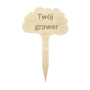 Drewniana tabliczka grawerowana do roślin etykieta personalizowana z napisem Twój grawer.