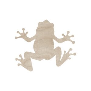 Drewniana Żaba Rzekotka DIY Cięta Laserowo 14 cm Dekoracja z Naturalnej Sklejki Drewniana żaba rzekotka 14 cm z naturalnej sklejki cięta laserowo do samodzielnych dekoracji DIY.