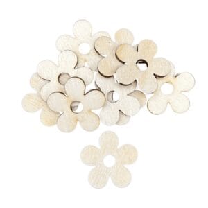 Drewniane kwiatki ze sklejki 2,3 cm - zestaw 10 sztuk naturalnych elementów do rękodzieła.