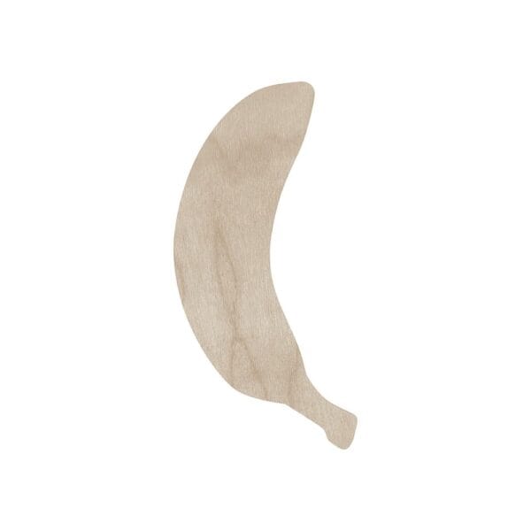 Drewniany Banan Kształtka Laserowo Cięta 15 cm Sklejka DIY Drewniana kształtka banan wycięta laserowo ze sklejki o wysokości 15 cm do projektów DIY.
