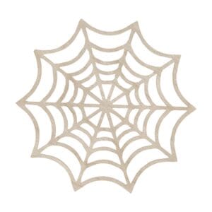 Duża drewniana pajęczyna ze sklejki o wymiarach 33 cm jako gotowa baza do dekoracji na Halloween DIY.