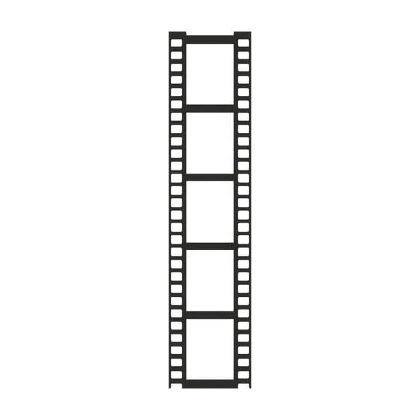 Scrapka Baza Klisza Filmowa 2,6 x 11,2 cm 1 szt Scrapka Baza Klisza Filmowa o wymiarach 2,6 x 11,2 cm wycięta laserem z widocznym podglądem pięciu klatek i perforacją.