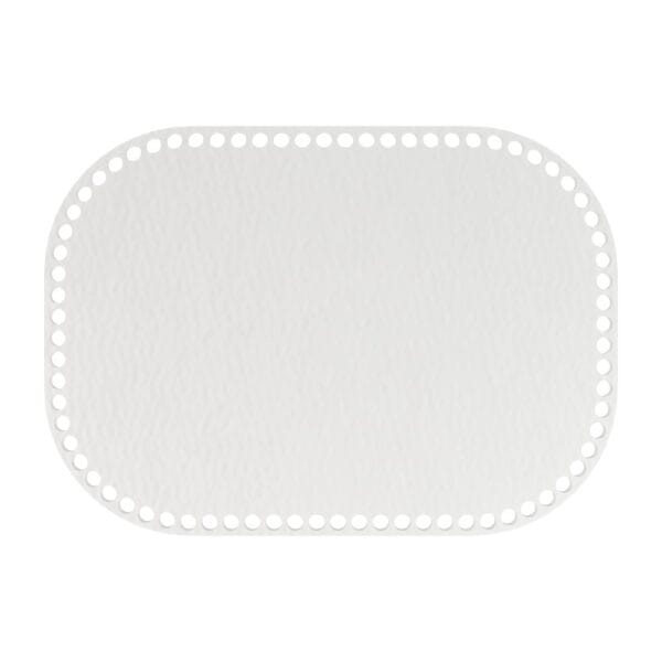 Prostokątna Baza do Koszyka z Płyty HDF 35 x 25 cm Biała Biała, prostokątna baza do koszyka 35x25 cm z płyty HDF z precyzyjnie wyciętymi otworami wokół krawędzi.