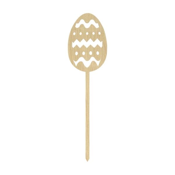 Topper Wielkanocny Jajko z Płyty HDF Kolor Klon 4,6 x 17,5 cm Topper wielkanocny jajko z płyty HDF w kolorze klonu o wymiarach 4,6 x 17,5 cm z wyciętym laserowo wzorem.