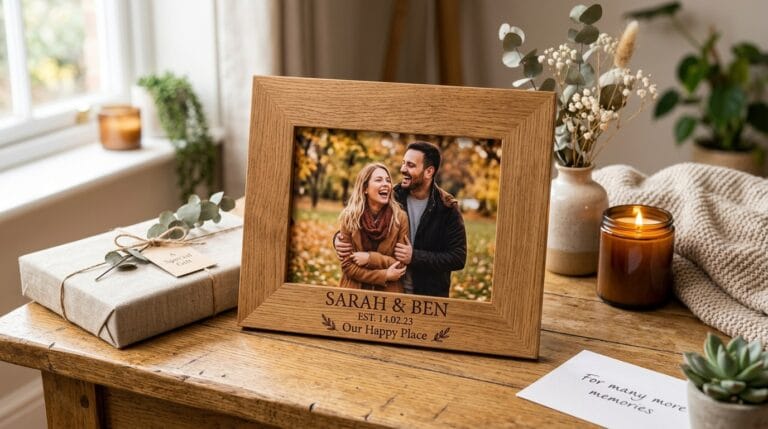 Personalizowana drewniana ramka na zdjęcia z grawerem