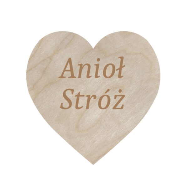 Serce z Grawerem Anioł Stróż 4,9 x 5 cm