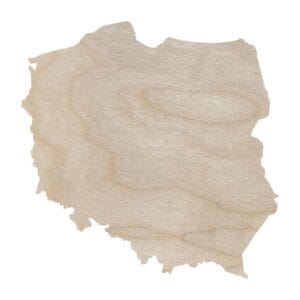 Drewniana baza ze sklejki w kształcie mapy o grubości 2,6 mm do projektów DIY i rękodzieła.