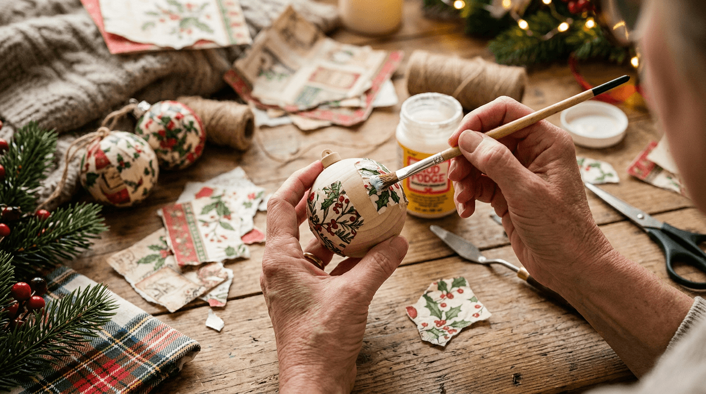 Bombki do decoupage - jak ozdobić krok po kroku Bombki do decoupage