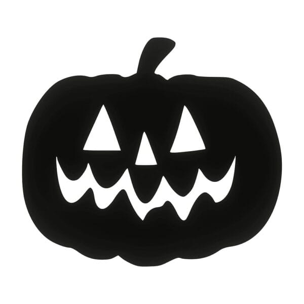 Czarna Drewniana Dynia Halloween DIY Średnia HDF 25 x 22 cm Czarna drewniana dynia HDF 25x22 cm z wyciętymi laserowo otworami na oczy, nos i usta.