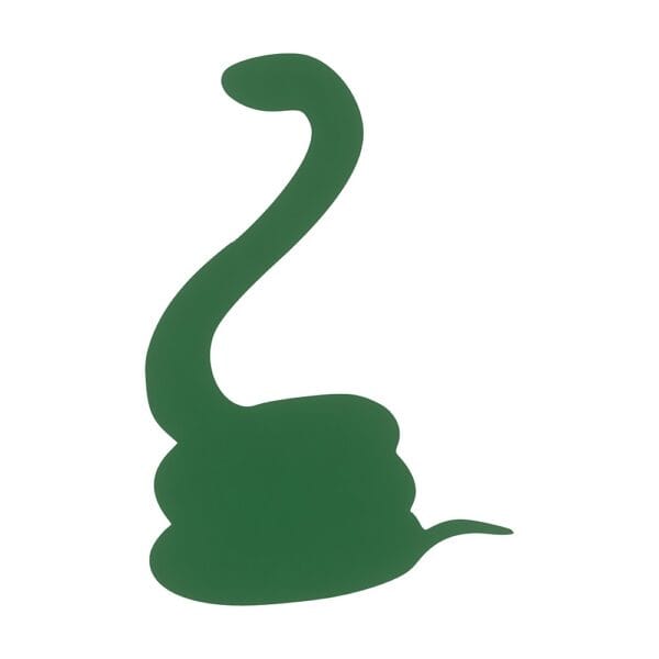Dekor Drewniany Wąż Żmija Zielony HDF 15 cm Dekor drewniany wąż żmija o wysokości 15 cm wykonany z zielonej płyty HDF z precyzyjnie wyciętymi krawędziami.