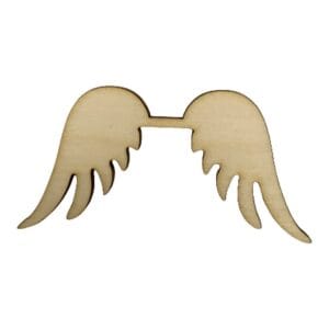 Drewniane skrzydła anielskie do rękodzieła o wymiarach 8x3 cm, wykonane z jasnej sklejki 3 mm w zestawie 2 sztuk.