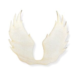 Drewniane skrzydła do rękodzieła o wymiarach 9,2 x 8,5 cm wycięte laserowo ze sklejki.