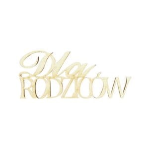 Drewniany Napis "Dla RODZICÓW" Sklejka Laser 12 x 5 cm Drewniany napis Dla Rodziców wykonany ze sklejki o wymiarach 12 x 5 cm metodą cięcia laserowego.