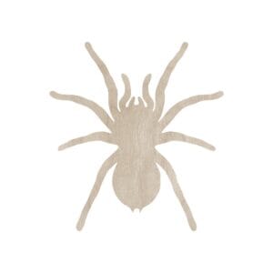 Drewniany pająk tarantula o wysokości 15 cm wycięty ze sklejki, idealny do dekoracji DIY i na Halloween.