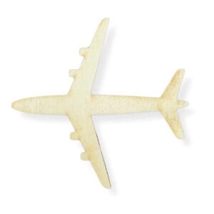 Drewniany Samolot 9,3 cm do Scrapbookingu 1 szt Pojedynczy drewniany samolot o szerokości 9,3 cm wycięty laserowo ze sklejki do scrapbookingu i rękodzieła.