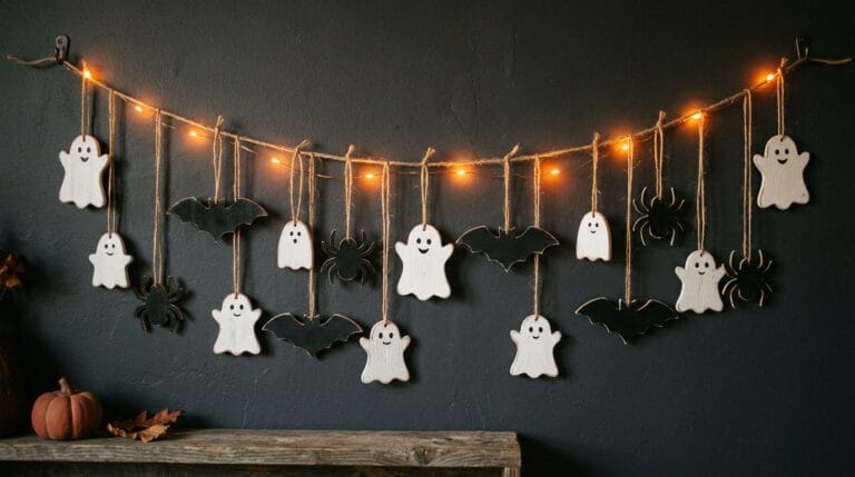 Duchy, nietoperze i pająki ze sklejki na Halloween
