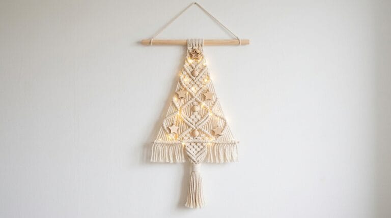 Makramowa choinka na ścianę DIY - krok po kroku makramowa choinka na sciane diy