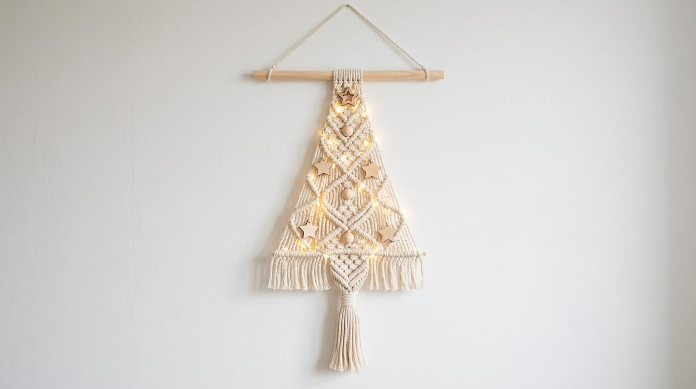 Makramowa choinka na ścianę DIY - krok po kroku Makramowa choinka na ścianę DIY