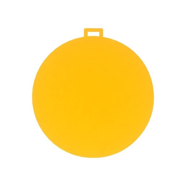 Pomarańczowy medal drewniany HDF o średnicy 7 cm z uszkiem do zawieszenia, idealny jako nagroda w konkursie.