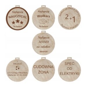 Medal Drewniany z Grawerem Własny Napis Podziękowanie