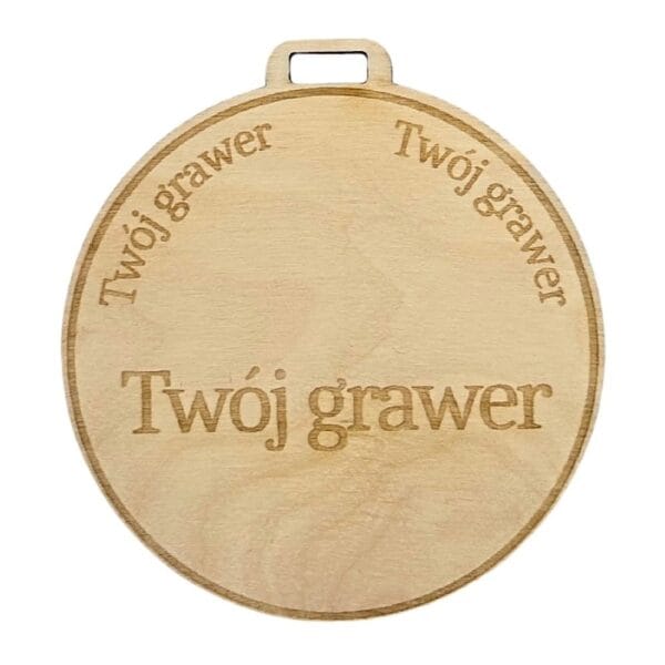 Medal Drewniany z Grawerem Własny Napis Podziękowanie