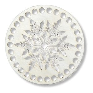 Okrągła Baza Drewniana do Koszyka Sklejka 15 cm DIY Okrągła baza drewniana do koszyka o średnicy 15 cm ze sklejki z otworami i motywem śnieżynki DIY.