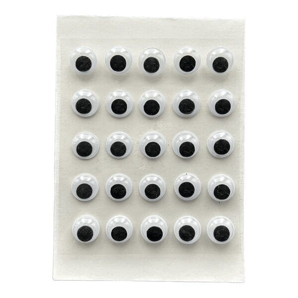 Ruchome Oczka Samoprzylepne 12 mm 25 szt do Rękodzieła i Dekoracji Arkusz z 25 sztukami ruchomych oczek samoprzylepnych o średnicy 12 mm przeznaczonych do rękodzieła i dekoracji.