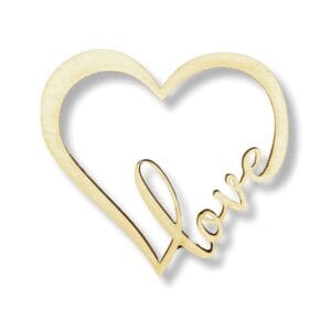 Serce Love Drewniane Cięte Laserowo 9,8 x 9,5 cm 1 szt Drewniane serce Love 9,8 x 9,5 cm wycięte laserowo ze sklejki, z napisem wkomponowanym w kształt.