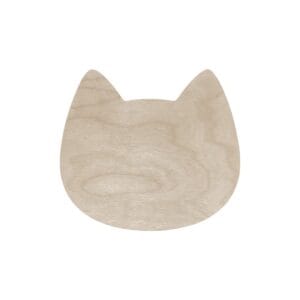 Sklejka Drewniana Dekoracyjna 13 cm x 11,6 cm DIY Sklejka drewniana dekoracyjna DIY o wymiarach 13 cm x 11,6 cm w kształcie głowy kota z uszami.