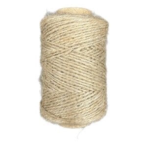 Sznurek jutowy 1 mm 100 m naturalny nawinięty na szpulę w kolorze beżowym do rękodzieła i DIY.