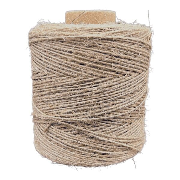 Sznurek Jutowy Naturalny 1 mm 250 m Ekologiczny Materiał DIY Sznurek jutowy naturalny 1 mm 250 m zwinięty w dużą rolkę z widoczną tekturową tuleją na górze.