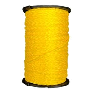 Sznurek Murarski Polipropylenowy 1,6 mm x 100 m Wytrzymały Budowlany Traserski Żółty sznurek murarski polipropylenowy 1,6 mm x 100 m nawinięty na czarną szpulę.