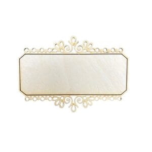 Tabliczka Drewniana Sklejka 10 x 7 cm DIY 1 szt Drewniana tabliczka ze sklejki 10 x 7 cm DIY do rękodzieła z ozdobnymi wycięciami laserowymi u góry i u dołu.