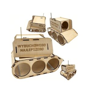 drewniany-czolg-na-piwo-diy-z-sklejki-laserowo-ciety-27-cm-x-16-cm-x-18-cm Drewniany czołg na piwo DIY z sklejki laserowo cięty o wymiarach 27 cm x 16 cm x 18 cm z elementami do złożenia.