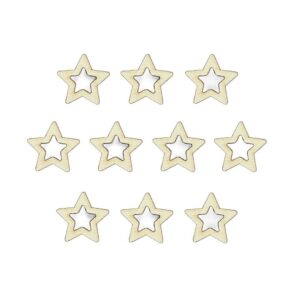 Gwiazdki Ażurowe Sklejka Drewniana Laser 20 mm 10 szt Zestaw dziesięciu drewnianych gwiazdek ażurowych ze sklejki 20 mm w różnych wariantach wykończenia.