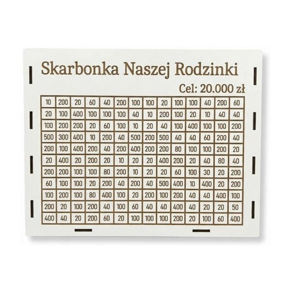 Skarbonka Gigant 154 Kafelki z Własnym Napisem i Celem 31,2 x 40 cm - kolor biały