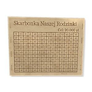 Skarbonka Gigant 154 Kafelki z Własnym Napisem i Celem 31,2 x 40 cm - kolor sklejka drewniana
