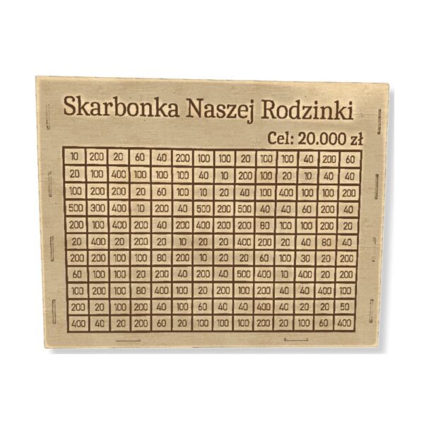 Skarbonka Gigant 154 Kafelki z Własnym Napisem i Celem 31,2 x 40 cm - kolor sklejka drewniana