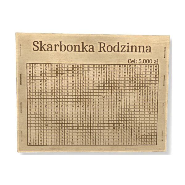 Skarbonka Gigant 650 Kafelków 5000 zł Rodzinna - kolor sklejka drewniana (wizualizacja koloru)